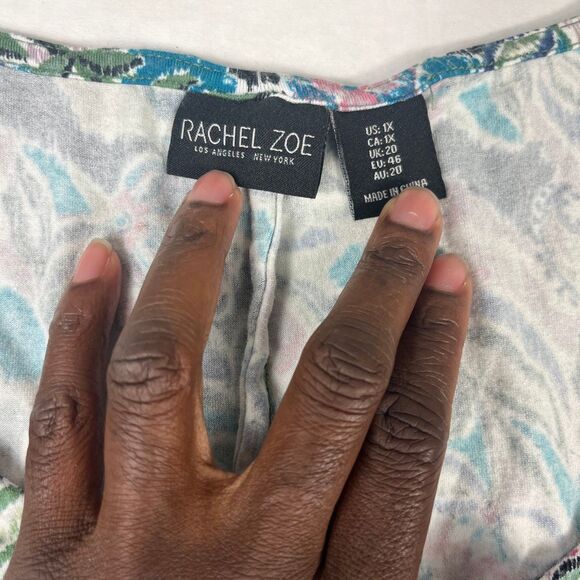 Rachel Zoe Short Sleeve A-Line Dress Paisley Flowy Casual Stretch Relaxed 1X - Picture 4 of 10